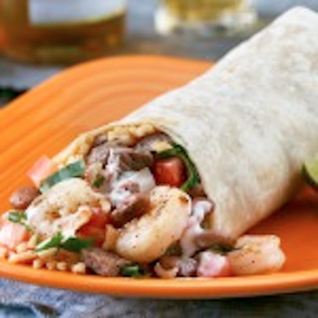 Steak & Prawn Burrito.